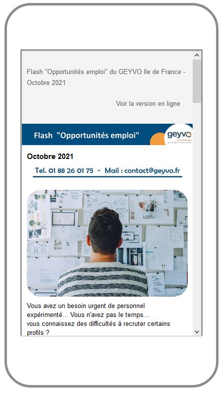 Newsletter "Opportunités emploi" Octobre 2021