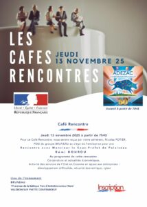 Affiche Café Rencontre organisé par l'ADEZAC novembre 2025