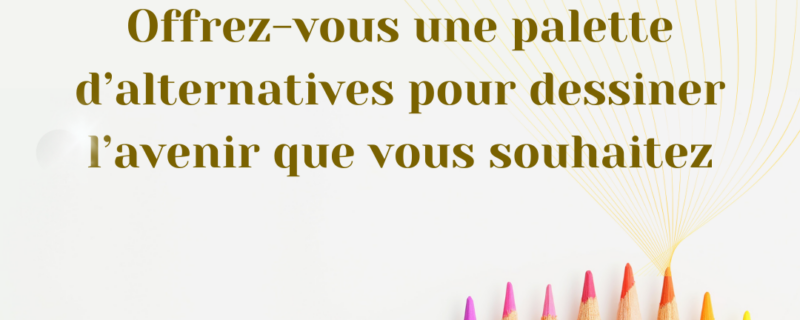 affiche pour annoncer les voeux 2026 du GEYVO texte marron sur fond gris : le conseil d'administration du geyvo ile de france et son équipe vous présentent leurs meilleurs voeux 2026. Offre-vous une palette d'alternatives pour dessiner l'avenir que vous souhaitez. logo GEYVO en haut à gauche. image de fond : palette de crayons de couleur